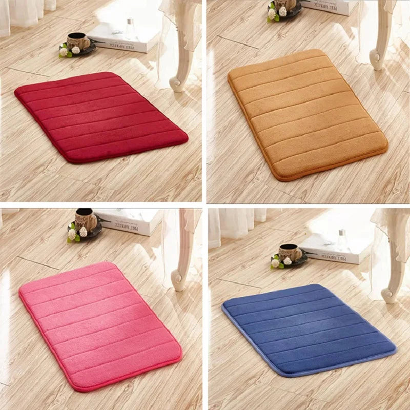 Alfombrilla antideslizante para baño, espuma viscoelástica de vellón coral grueso, alfombrilla absorbente con memoria, alfombrilla antideslizante para dormitorio, almohadilla para pedal de cocina, 40 x 60