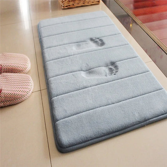 Alfombrilla antideslizante para baño, espuma viscoelástica de vellón coral grueso, alfombrilla absorbente con memoria, alfombrilla antideslizante para dormitorio, almohadilla para pedal de cocina, 40 x 60