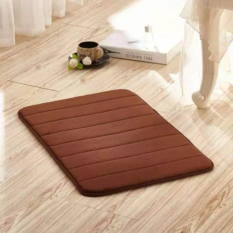 Alfombrilla antideslizante para baño, espuma viscoelástica de vellón coral grueso, alfombrilla absorbente con memoria, alfombrilla antideslizante para dormitorio, almohadilla para pedal de cocina, 40 x 60