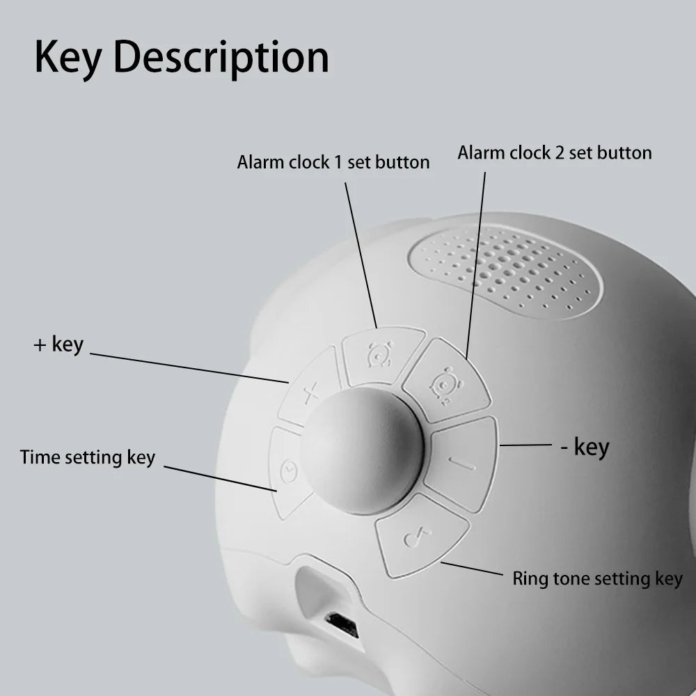 Despertador con luz nocturna y expresión bonita, despertador para niños, luz controlada por voz, multifuncional, termómetro para el hogar