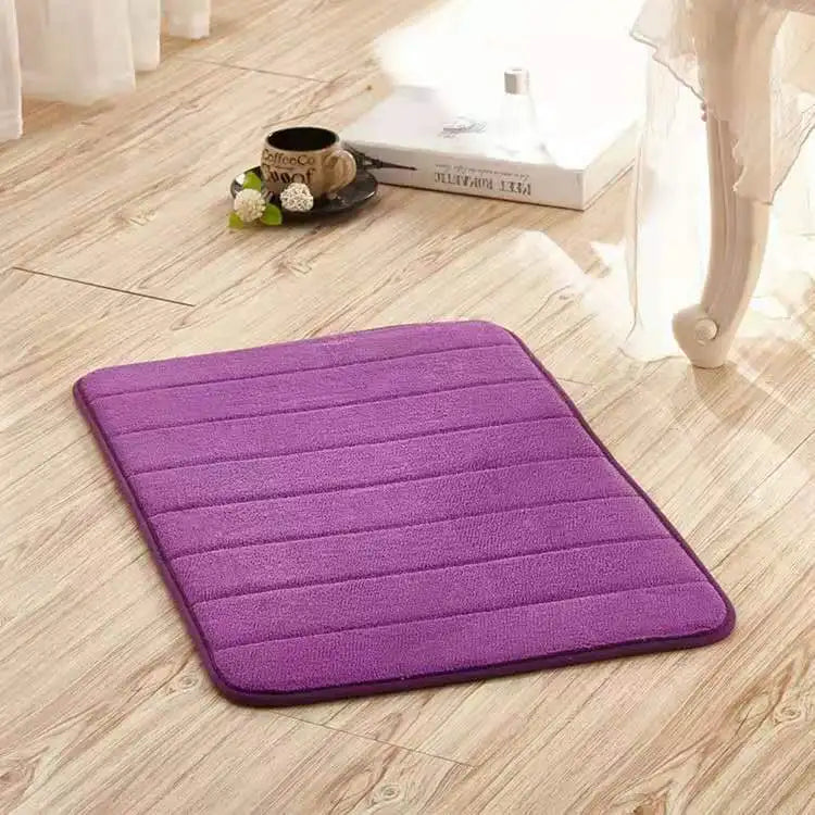 Alfombrilla antideslizante para baño, espuma viscoelástica de vellón coral grueso, alfombrilla absorbente con memoria, alfombrilla antideslizante para dormitorio, almohadilla para pedal de cocina, 40 x 60