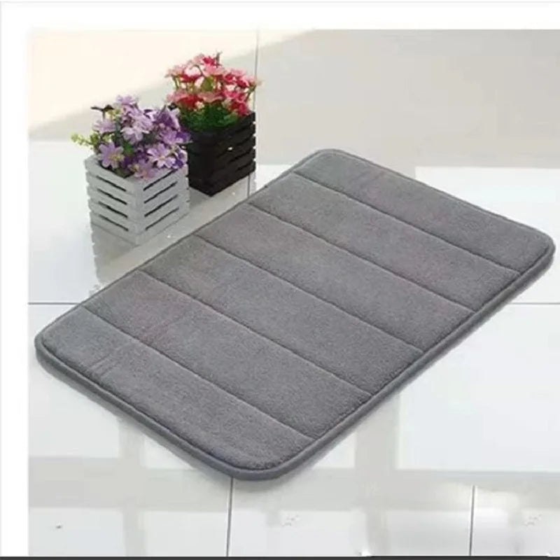 Alfombrilla antideslizante para baño, espuma viscoelástica de vellón coral grueso, alfombrilla absorbente con memoria, alfombrilla antideslizante para dormitorio, almohadilla para pedal de cocina, 40 x 60