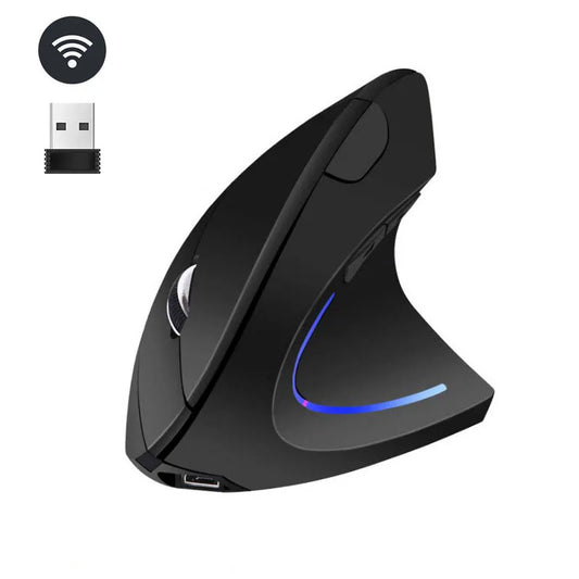 Ratón inalámbrico vertical de 2,4 G para juegos, ergonómico, 1600 DPI, para PC, portátil, oficina