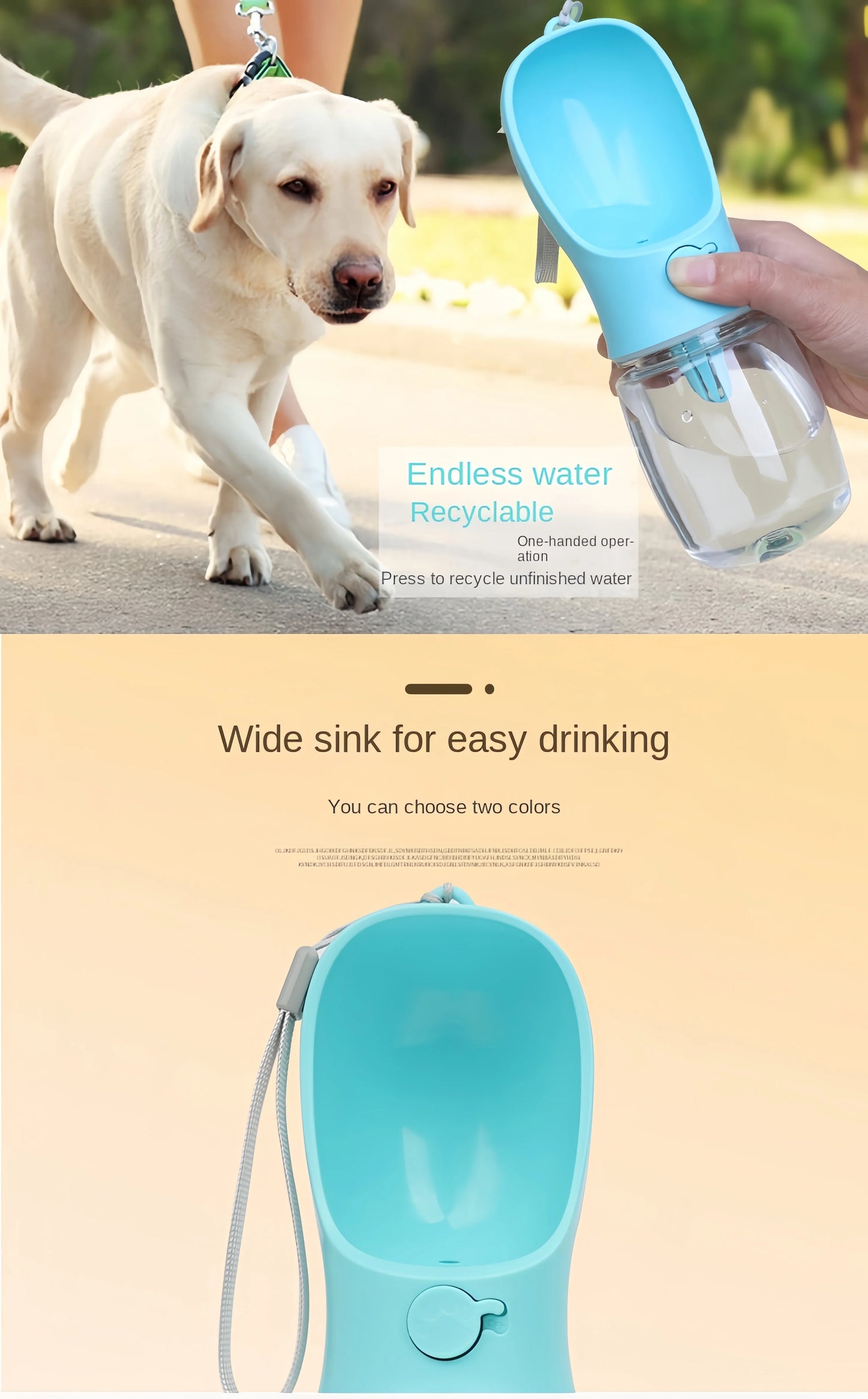 Botella de agua para perros y gatos con recipiente para almacenar comida y agua para cachorros, comedero para perros, suministros para viajes al aire libre para mascotas