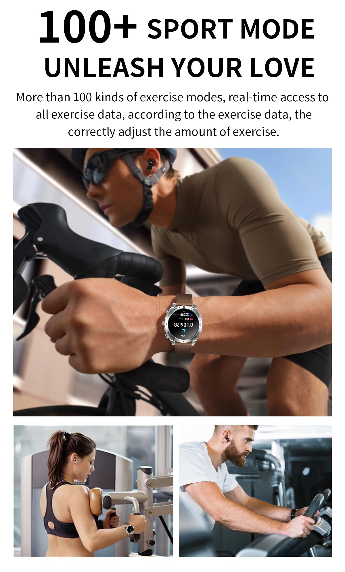 Reloj inteligente 2024 Bluetooth Llamada Monitor de datos de salud Reproducción de música Rastreador de actividad NFC Salud deportiva Reloj inteligente con auriculares