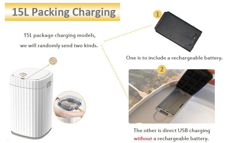 Bote de basura con sensor inteligente para baño, cocina, con tapa, resistente al agua, a prueba de olores, estrecho