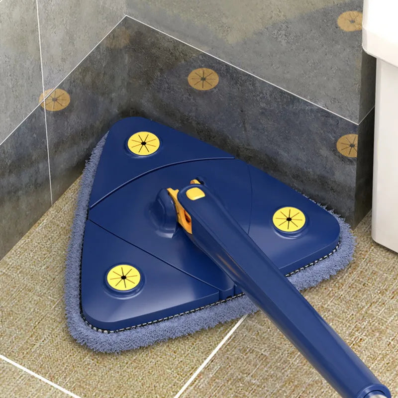 Triangle Mop 360 Telescoping Rotatable Adjustable Floor Mop Absorbent Wet And Dry For Tub Tile Floor Wall Cleaning